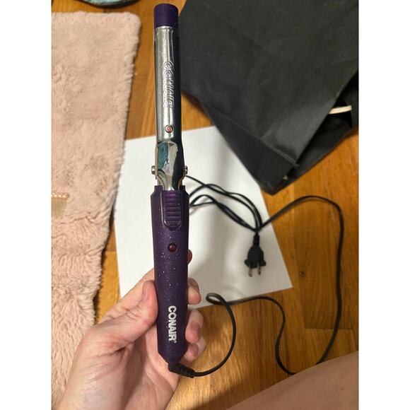 Conair Hot Curling Iron Purple Sparkle handle  3/4" - Picture 1 of 2